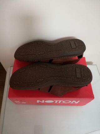 Sandalias Notton Piel Marrón - 44