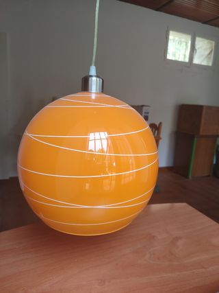 Lámpara de cristal de techo, esférica naranja