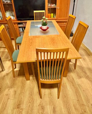 Mesa comedor 6 sillas - Madera Extensible