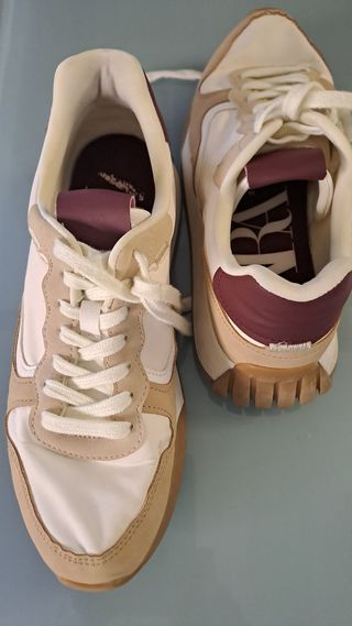 Zapatillas Zara - Beige y Blanco