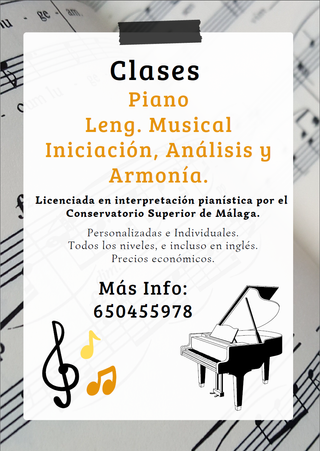 Clases Piano, Leng.Musical, Armonía, Iniciacion.