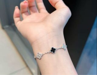 Bracciale quadrifoglio argento 999