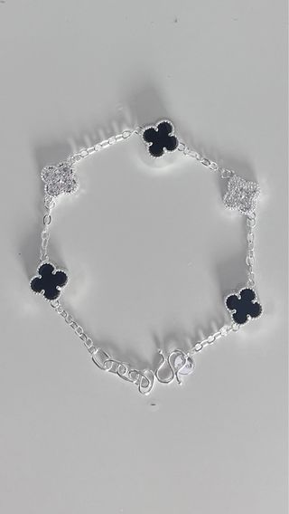 Bracciale quadrifoglio argento 999