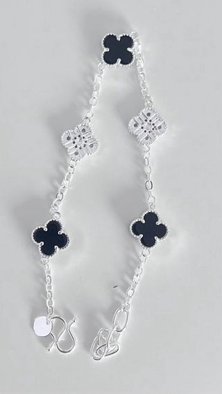 Bracciale quadrifoglio argento 999
