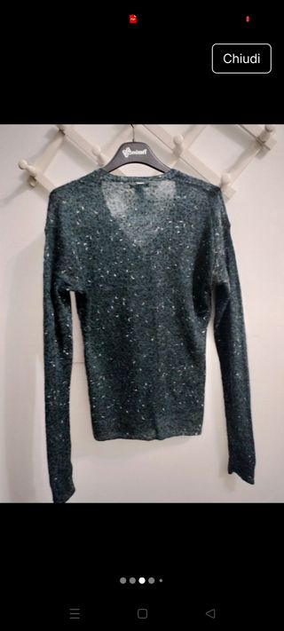 Maglione verde lana/moher