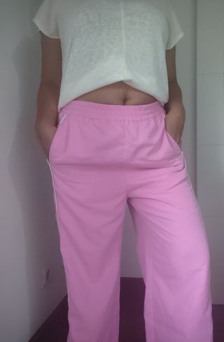 Pantalón chándal rosa mujer