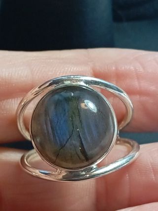 Anillo plata ley labradorita