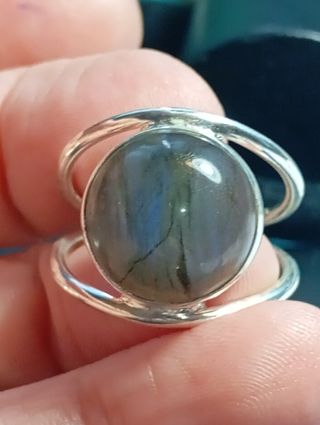 Anillo plata ley labradorita