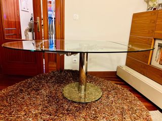 Mesa cristal extensible 4-8 comensales