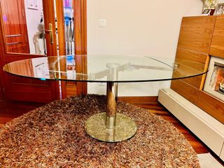 Mesa cristal extensible 4-8 comensales