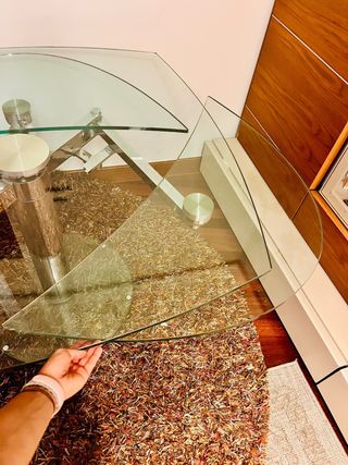 Mesa cristal extensible 4-8 comensales