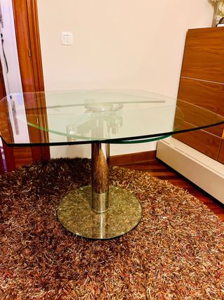 Mesa cristal extensible 4-8 comensales