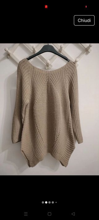 Maglione beige lungo
