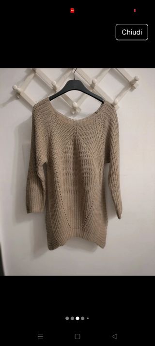 Maglione beige lungo