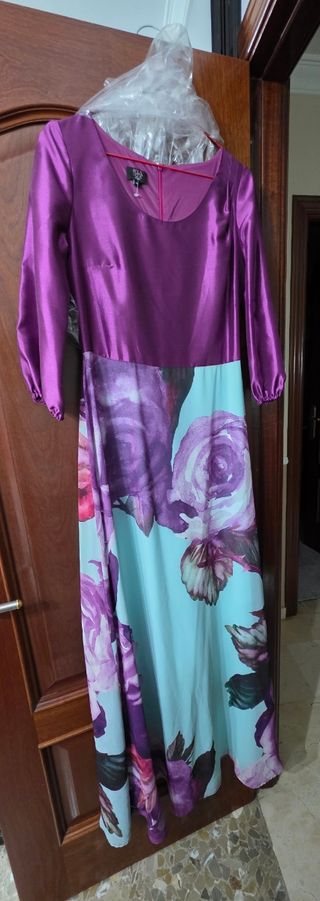 Vestido fiesta - morado, turquesa