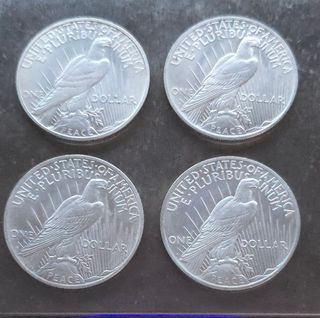4 Monedas Plata Paz Peace Dollar