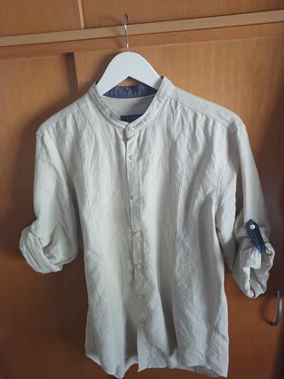 Camisa Zara beige - Manga Larga
