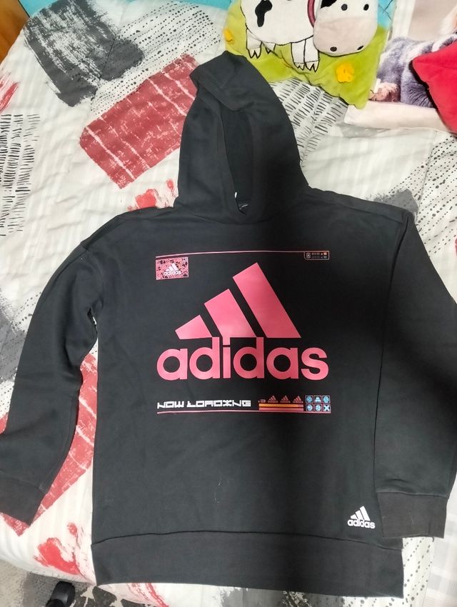 Sudadera Adidas niño - negra y rosa