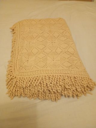 Colcha ganchillo beige 248x229cm