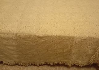 Colcha ganchillo beige 248x229cm