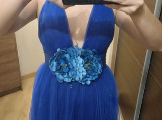 Cinturón para vestido azul fiesta