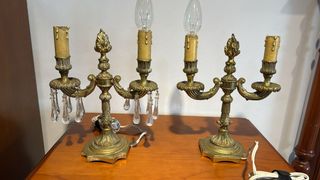 2 Lámparas Velas Doradas