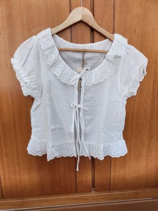 Blusa blanca lino. Nueva