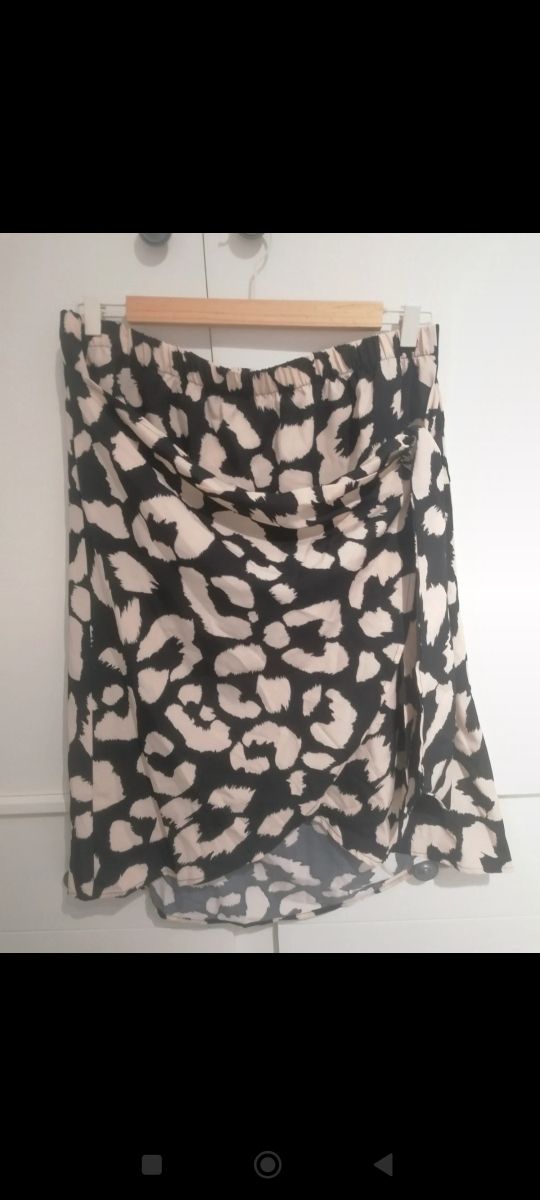 Falda pareo leopardo beige-negro