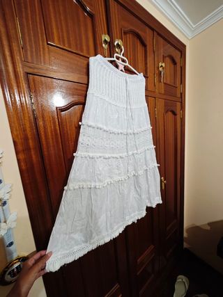 Falda blanca boho