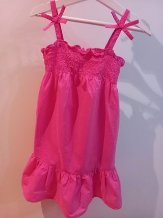 Vestido niña verano fucsia 5-6