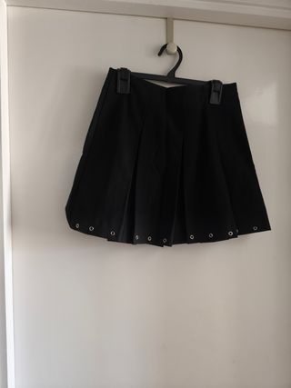 Mini Falda Escocesa Blanco-Negro