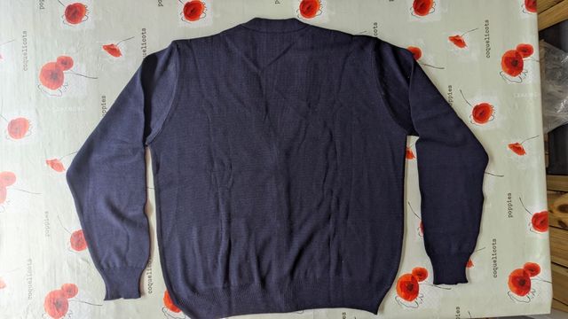 Chaqueta cubre camisa punto azul hombre