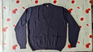 Chaqueta cubre camisa punto azul hombre