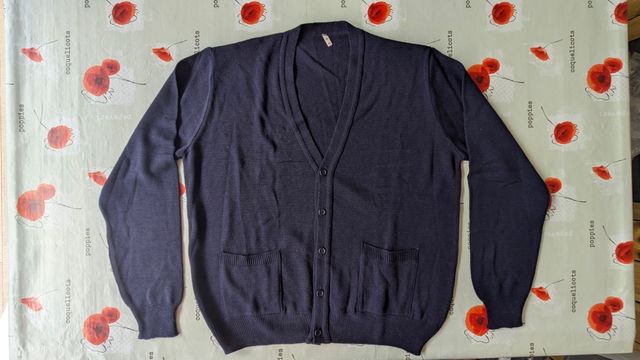 Chaqueta cubre camisa punto azul hombre