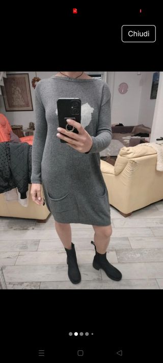 Vestito maglia grigio
