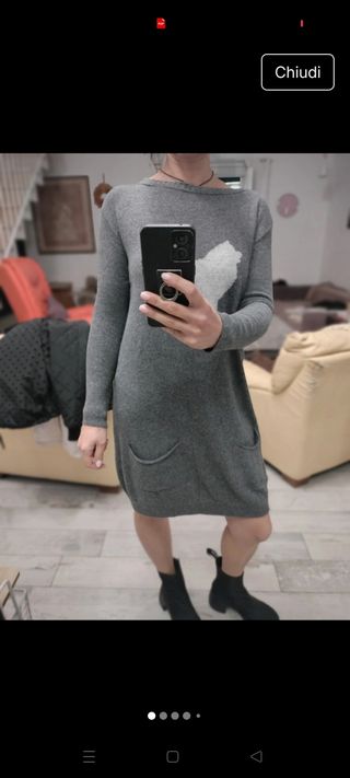 Vestito maglia grigio