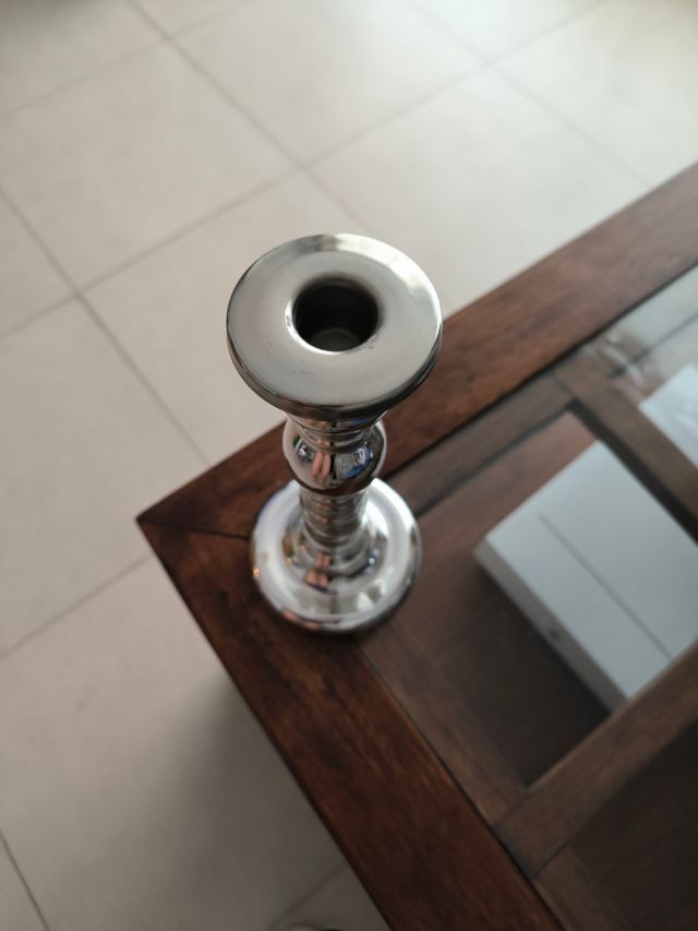 Candelabro metálico plateado IKEA VINDSTILLA