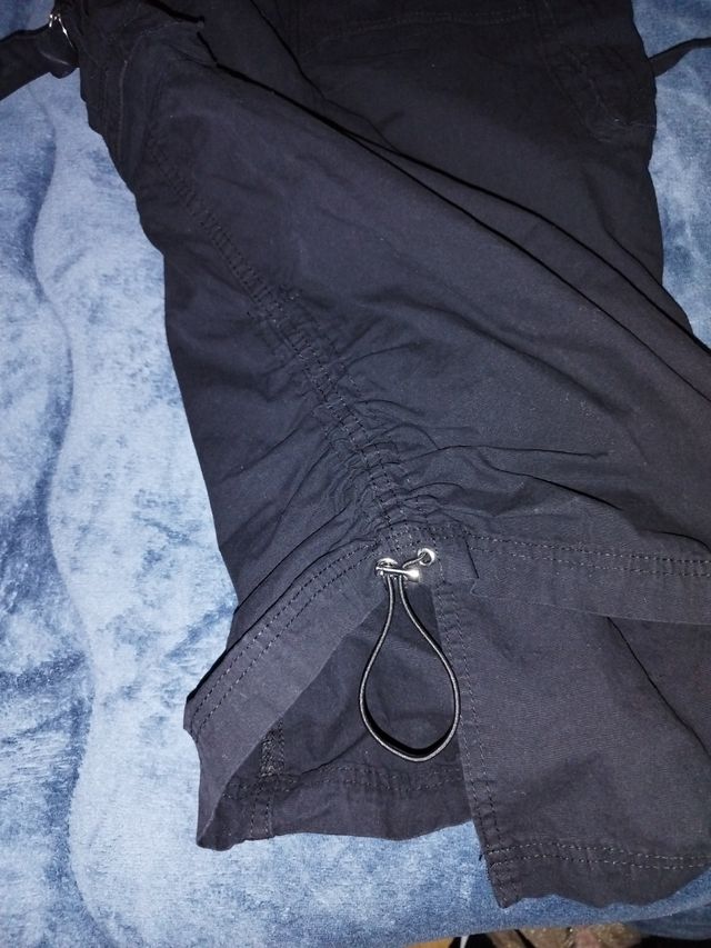 Falda cargo gótica negra larga