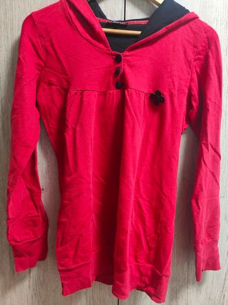 Sudadera Stradivarius roja-negra
