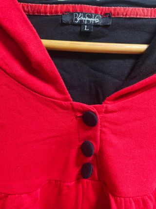 Sudadera Stradivarius roja-negra
