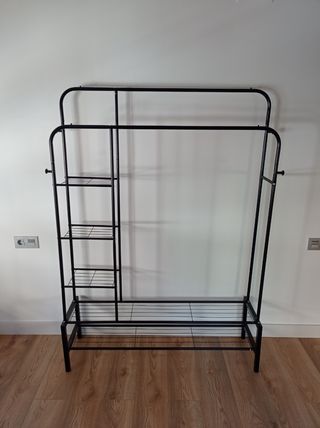 Perchero Ropa Negro Metal 120x168cm
