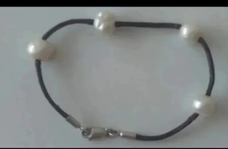 Pulseras Plata & Cordón - 3uds