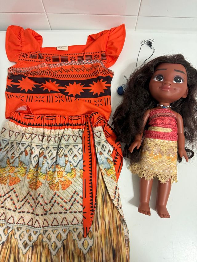 Disfraz Vaiana y muñeca de vaiana
