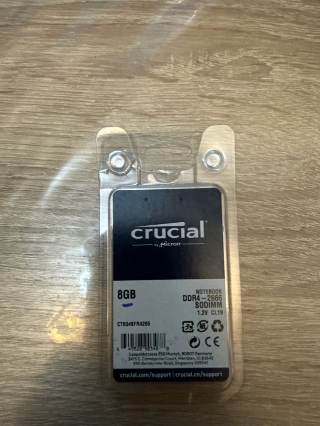 Memoria RAM Crucial 8GB DDR4 2666MHz