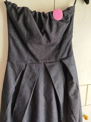 Vestido vaquero azul palabra de honor