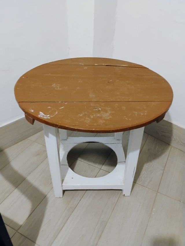 Mesa camilla blanca de madera