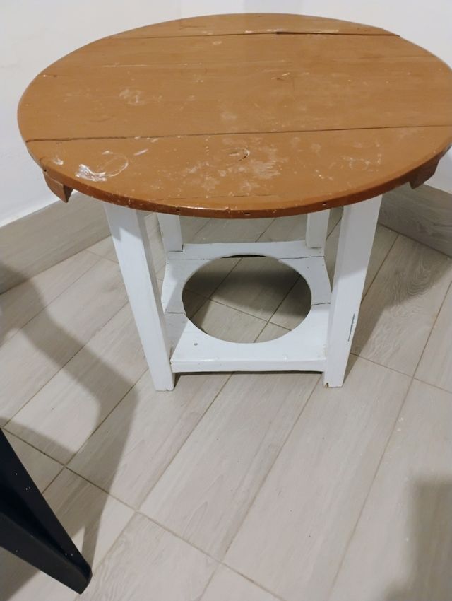 Mesa camilla blanca de madera