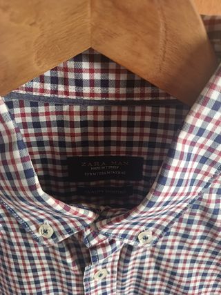 Camisa cuadros Zara Man - roja, azul