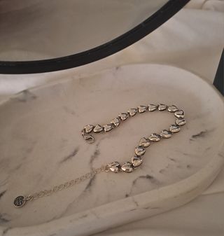 Pulsera corazones plata