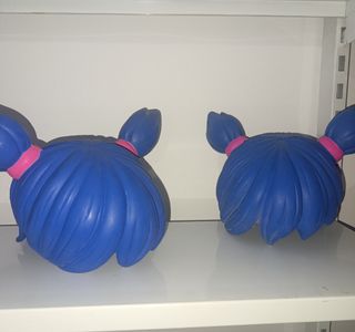 2 Pelucas Disfraz Silicona Azul